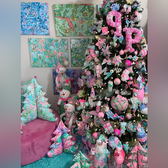 Lilly Pulitzer Christmas ornaments box sets of 2/ plus a free handmade ornament - Picture 5 of 5